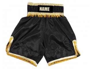 Personalized Boxing Shorts , Boxing Trunks : KNBSH-035-Black